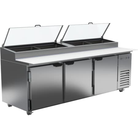 Beverage-Air Refrigerated Pizza Prep Table, Two Door, 93", Stainless Steel DP93HC